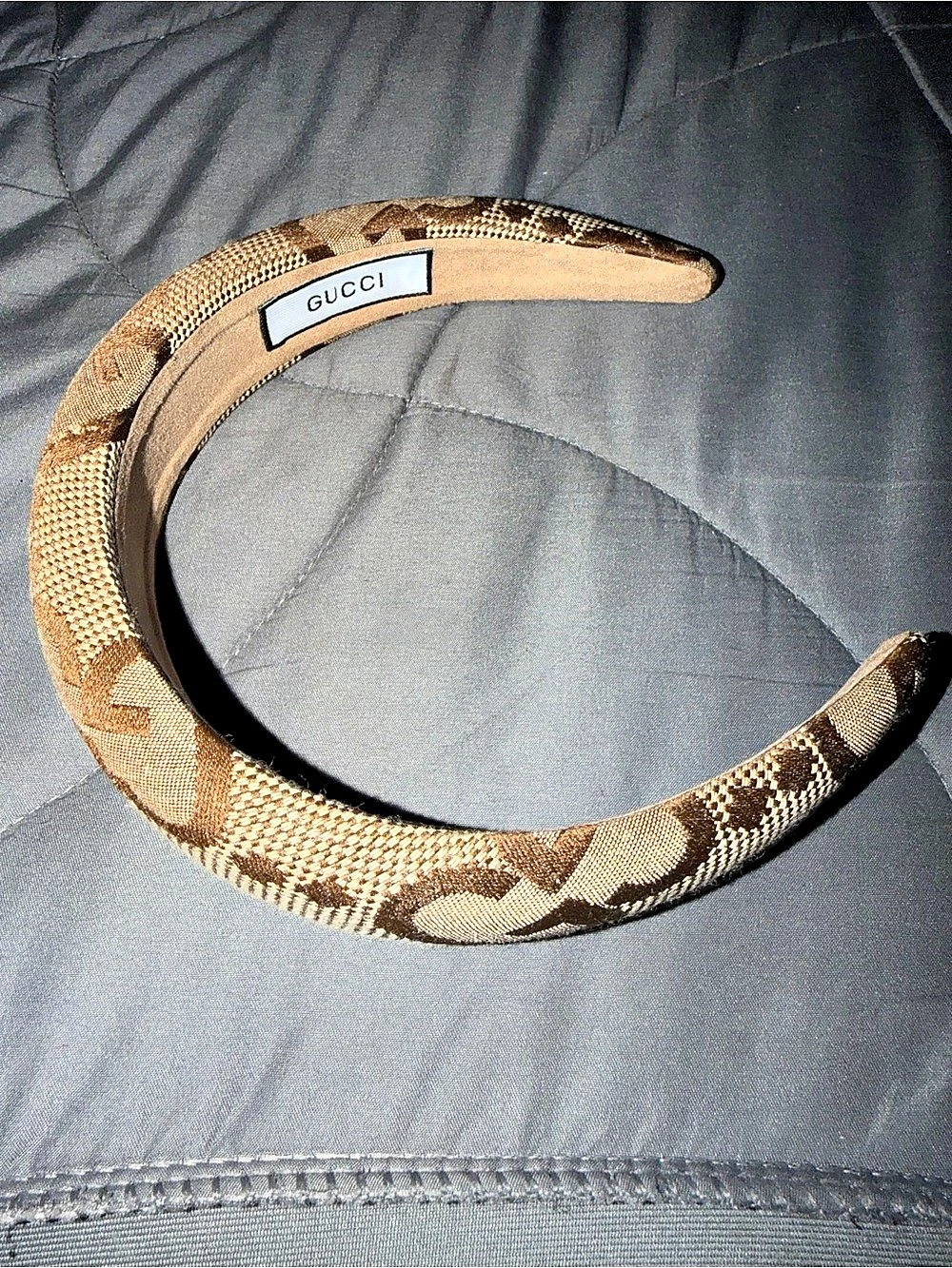 Gucci Original GG Canvas Hairband Animal Print Headband in Brown & Black Like